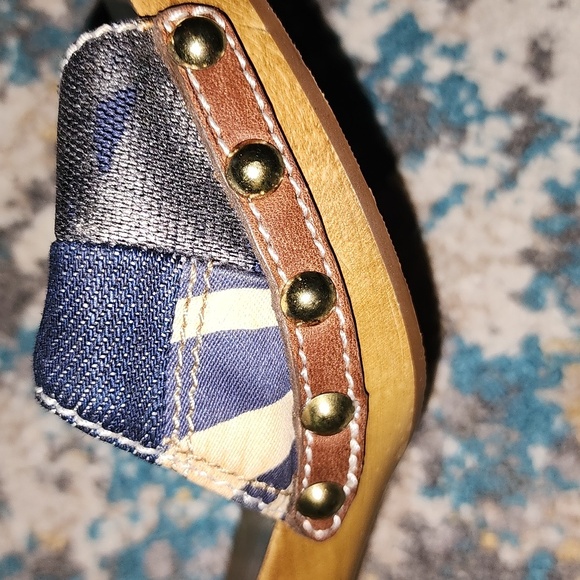 Coach Allissa Wooden Denim Patchwork Kitten Heel Size 7 - Picture 5 of 12